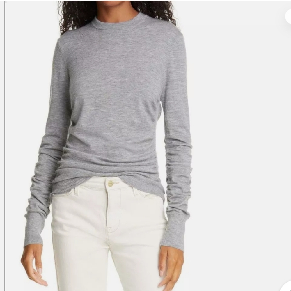 Frame luxe silk blend crew neck sweater size S